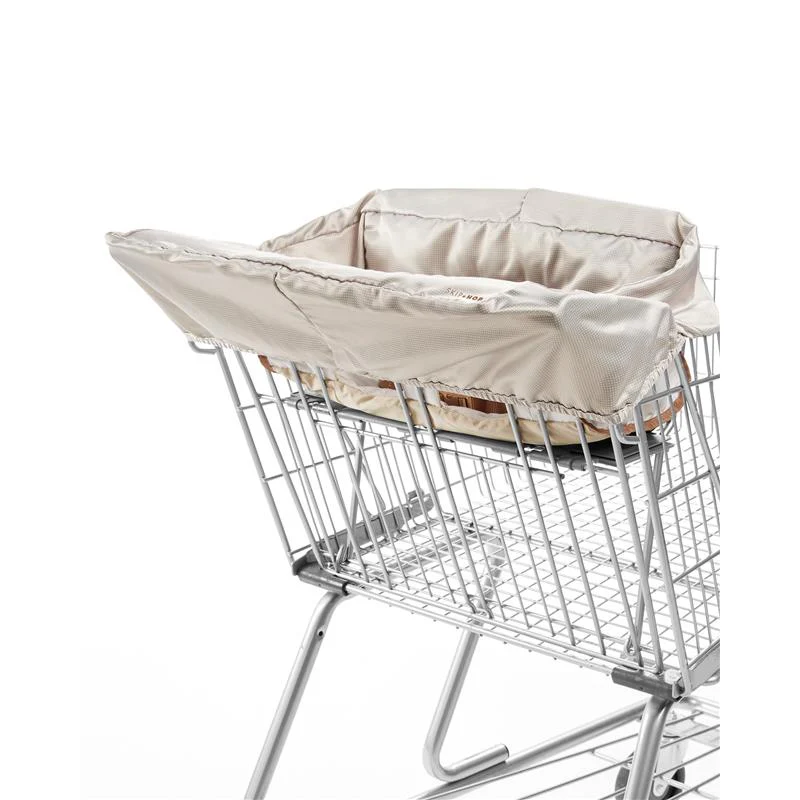 Skip Hop Baby Shopping Cart Cover & Baby High Chair Cover 2-in-1 with Secure Seatbelt, Oat