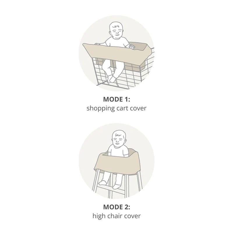 Skip Hop Baby Shopping Cart Cover & Baby High Chair Cover 2-in-1 with Secure Seatbelt, Oat - Image 4