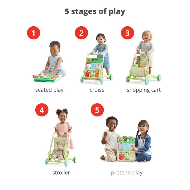 Skip Hop Baby Walker 5-in-1 Sit to Stand Convertible, Farmstand - Image 6