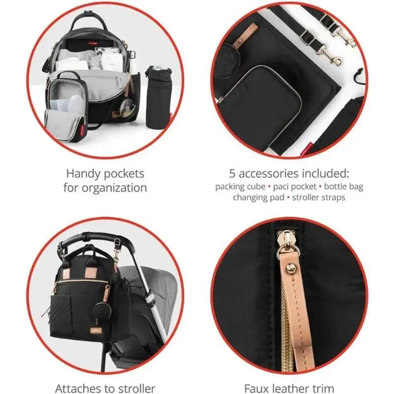 Skip Hop - Suite Diaper Bag Backpack Set, Black - Image 4