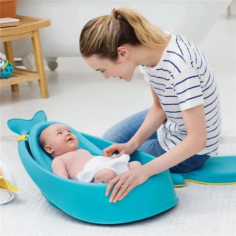 Skip Hop - Baby Bath Tub, 3-Stage Smart Sling Tub, Moby, Blue - Image 8