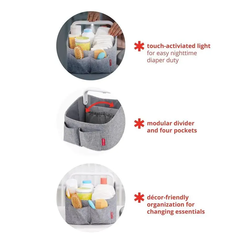 Skip Hop - Nursery Style Light Up Diaper Caddy, Oat - Image 4