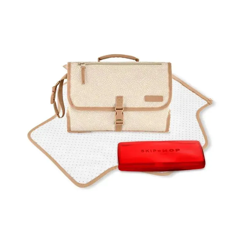 Skip Hop - Portable Baby Changing Pad, Pronto, Beige Swirl Dot - Image 2