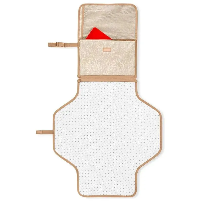 Skip Hop - Portable Baby Changing Pad, Pronto, Beige Swirl Dot - Image 3