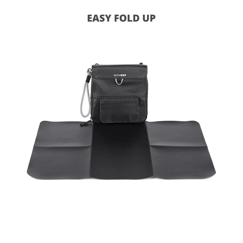 Skip Hop Travel Baby Changing Pad with Easy-Clean Surface, Clean Slate Black - Image 3