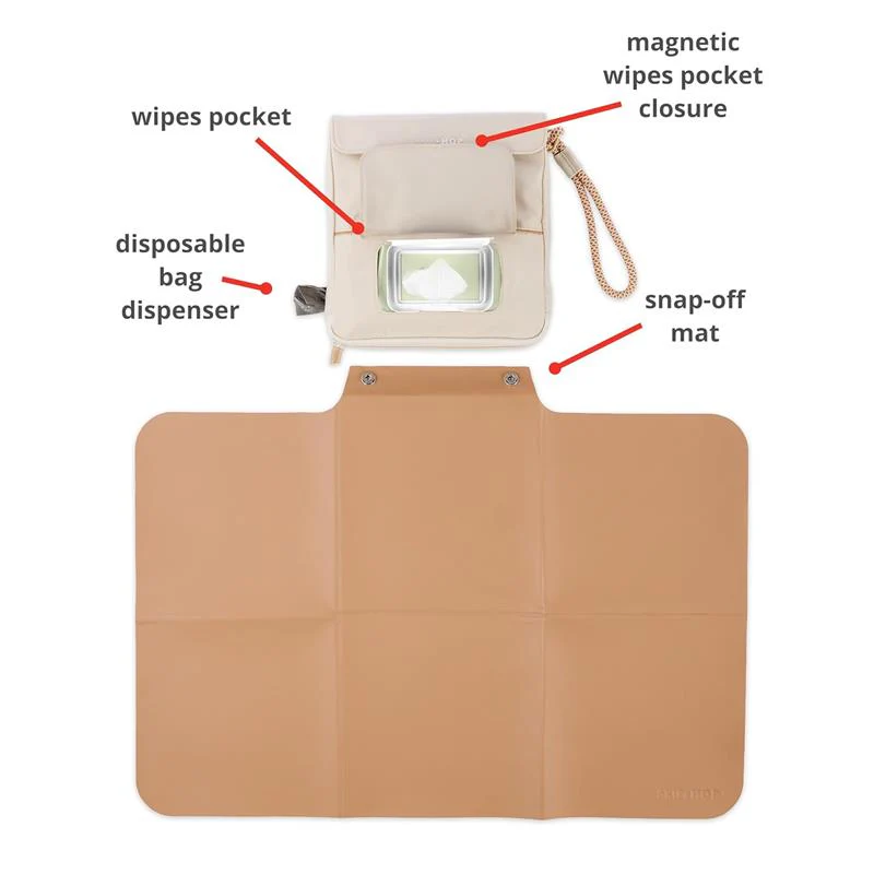 Skip Hop Travel Baby Changing Pad with Easy-Clean Surface, Clean Slate Oat - Image 2