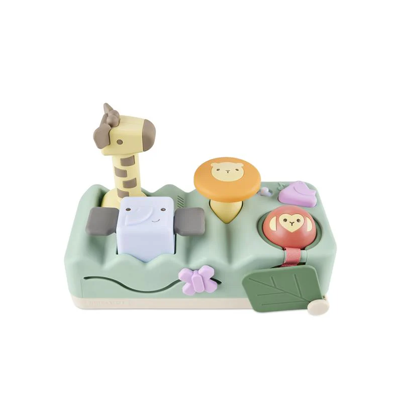 Skip Hop Tummy Time & Seated Play Cause & Effect Developmental Musical Baby Toy with 12 Animal Sounds, Lights, Music and 6 Activities, Geometric Wo