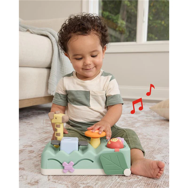 Skip Hop Tummy Time & Seated Play Cause & Effect Developmental Musical Baby Toy with 12 Animal Sounds, Lights, Music and 6 Activities, Geometric Wo - Image 2