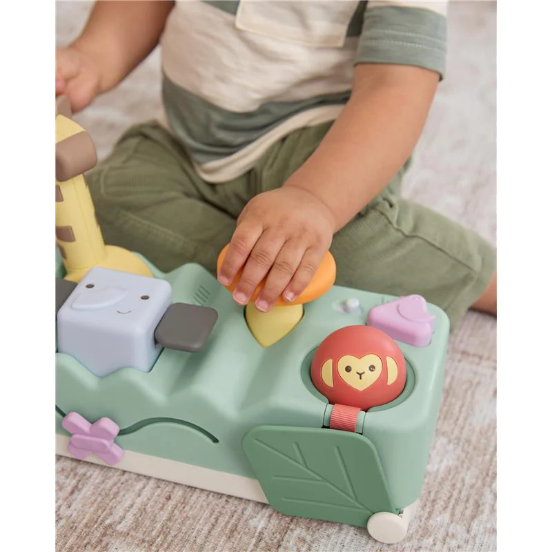 Skip Hop Tummy Time & Seated Play Cause & Effect Developmental Musical Baby Toy with 12 Animal Sounds, Lights, Music and 6 Activities, Geometric Wo - Image 5
