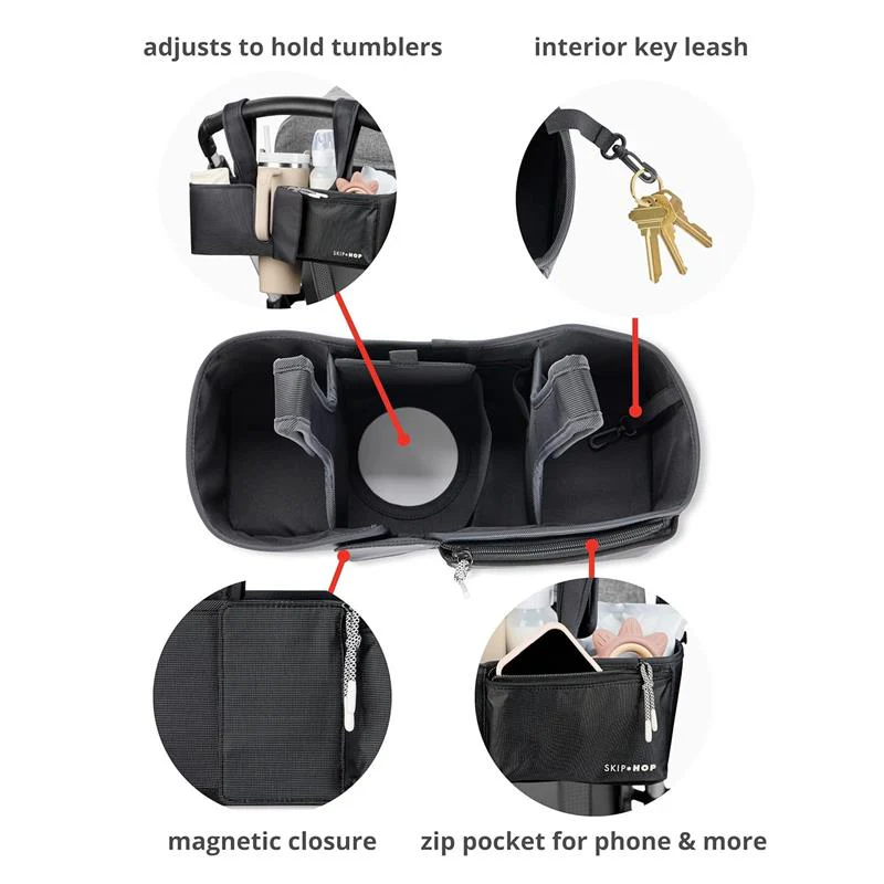Skip Hop Ultimate Stroller Organizer Universal Fit, Ultimate Black - Image 4