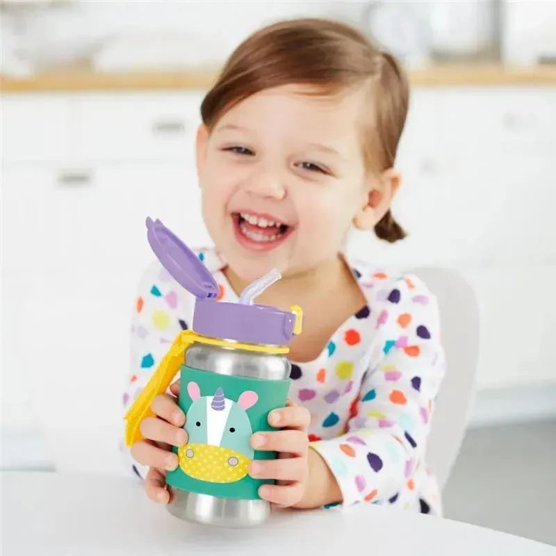 Skip Hop - Zoo Stainless Steel Straw Bottle, Unicorn - Image 3