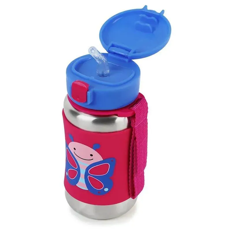Skip Hop - Zoo Stainless Steel Straw Bottle, Butterfly - Image 2