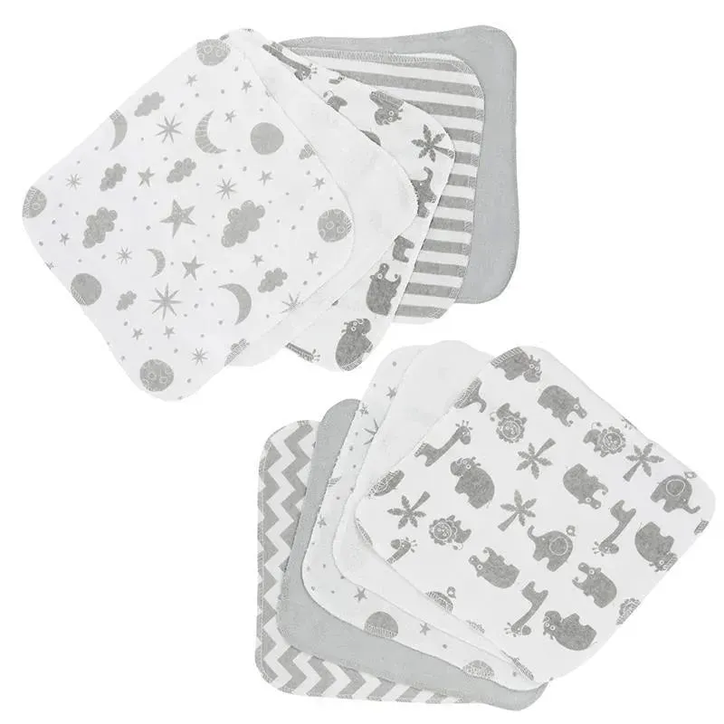 Spasilk 10 Pack Washcloth - Grey Celestial - Image 2