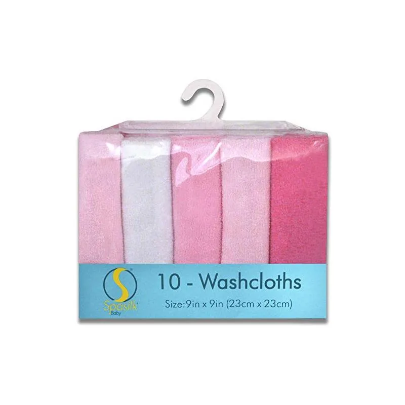 Spasilk - 10 Pack Washcloth Pink - Image 5
