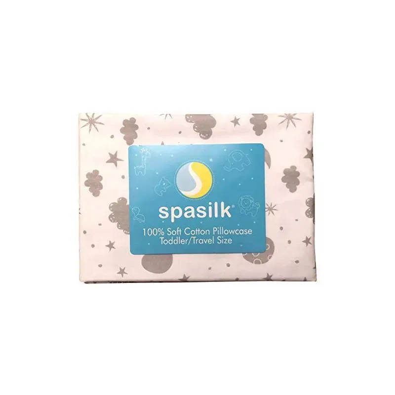 Spasilk - 100% Cotton Pillowcase Toddler Size Grey Celestial - Image 2