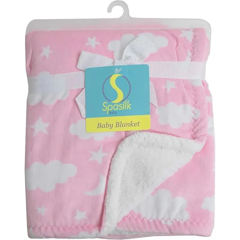 Spasilk - Fleece Velboa Blanket, Pink Celestial - Image 2