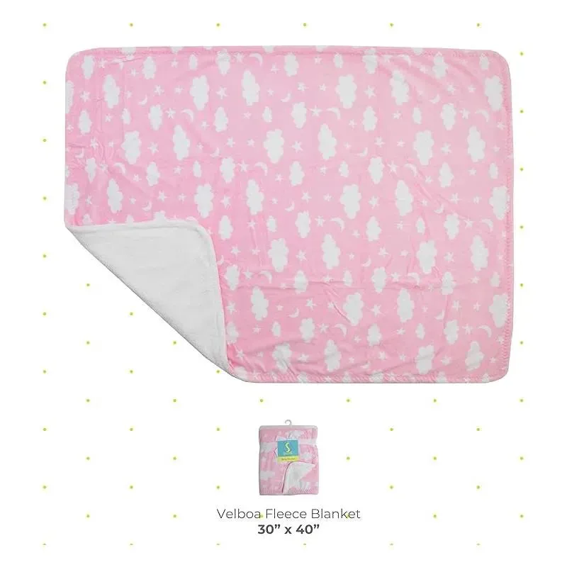 Spasilk - Fleece Velboa Blanket, Pink Celestial - Image 3