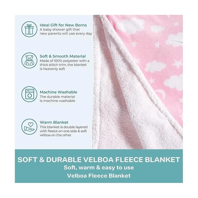 Spasilk - Fleece Velboa Blanket, Pink Celestial - Image 4