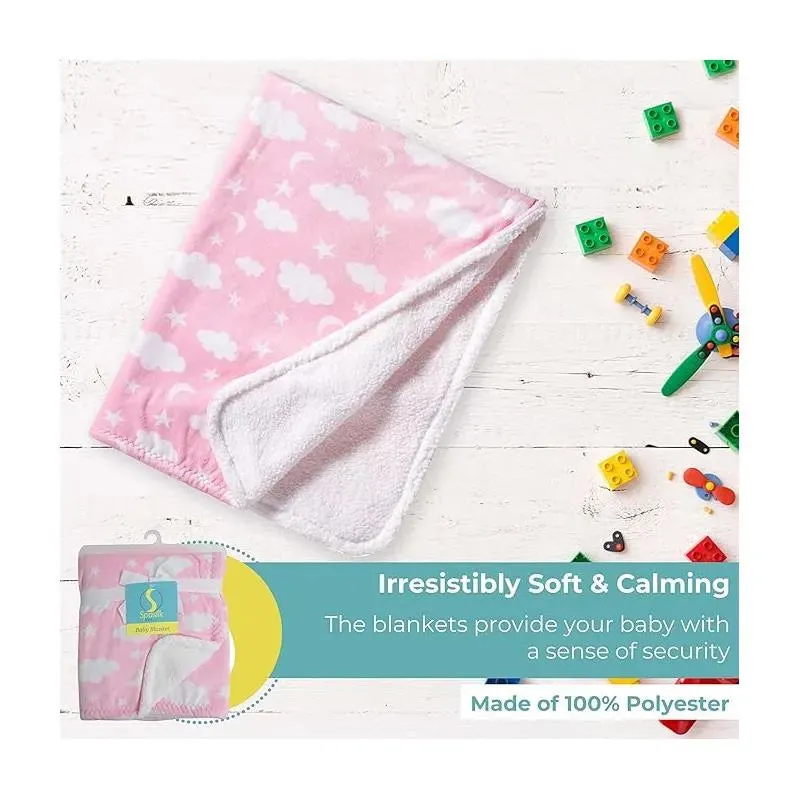 Spasilk - Fleece Velboa Blanket, Pink Celestial - Image 5