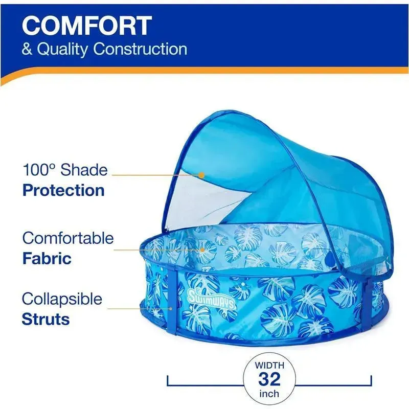 Spin Master - Swimways Elite Pop-Up Pool with Canopy & Carrying Case, for Ages 9-24 Months, 32, Blue - Image 2