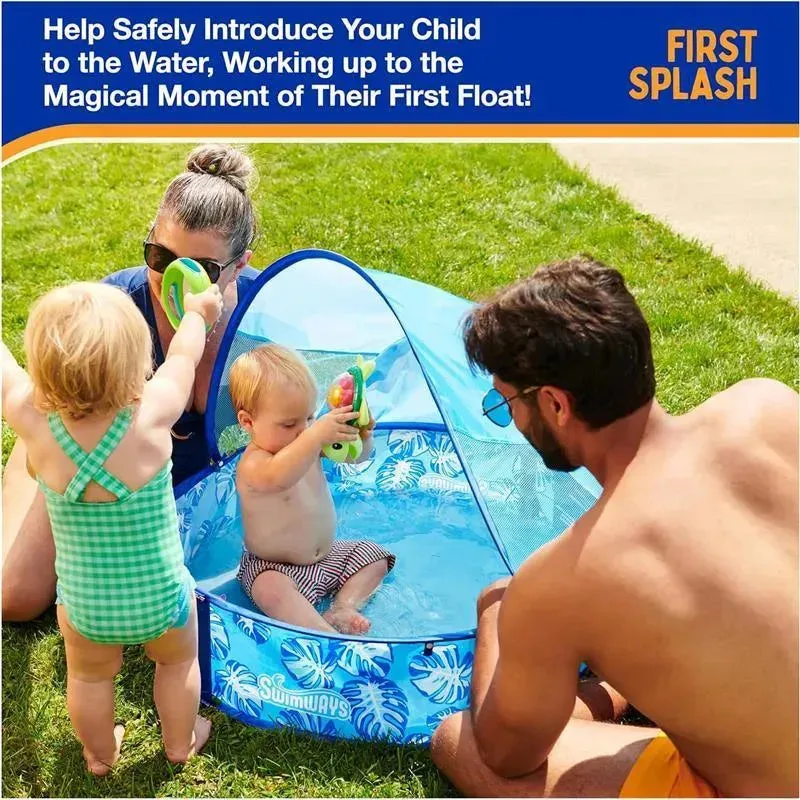 Spin Master - Swimways Elite Pop-Up Pool with Canopy & Carrying Case, for Ages 9-24 Months, 32, Blue - Image 3