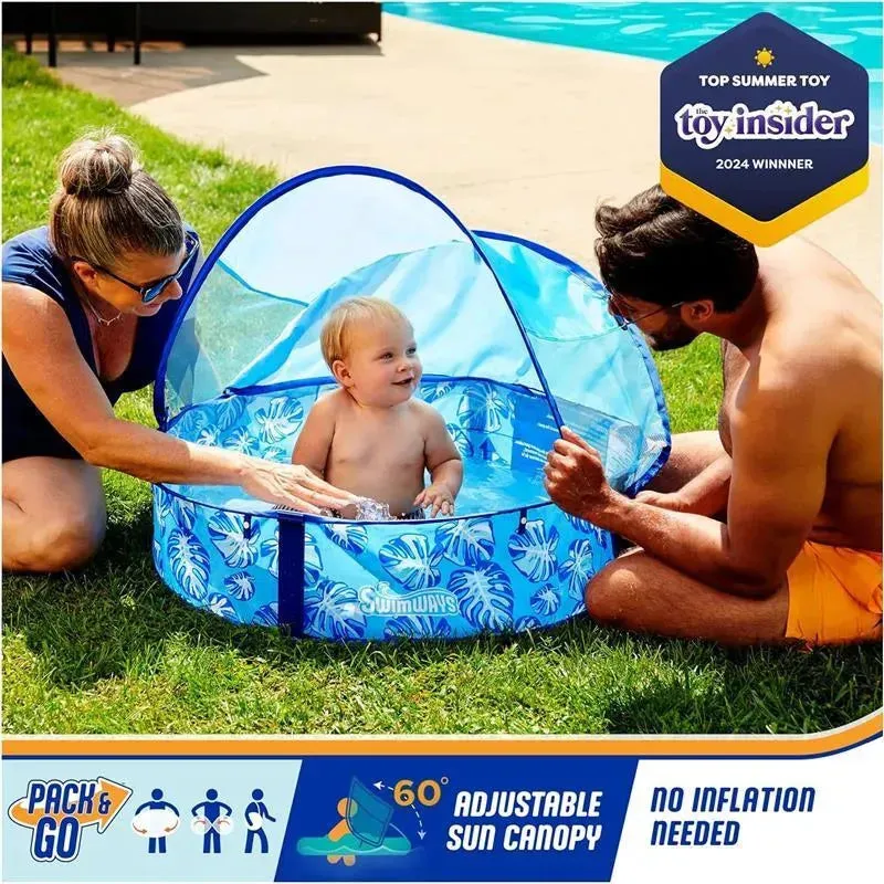 Spin Master - Swimways Elite Pop-Up Pool with Canopy & Carrying Case, for Ages 9-24 Months, 32, Blue - Image 4