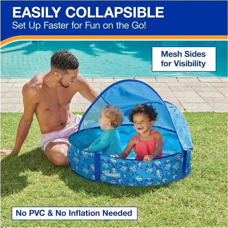 Spin Master - Swimways Elite Pop-Up Pool with Canopy & Carrying Case, for Ages 9-24 Months, 32, Blue - Image 6