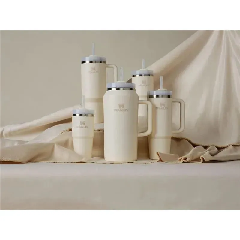 Stanley - Quencher H2.0 FlowState Stainless Steel Vacuum Insulated Tumbler, 40 oz, Cream - Image 6