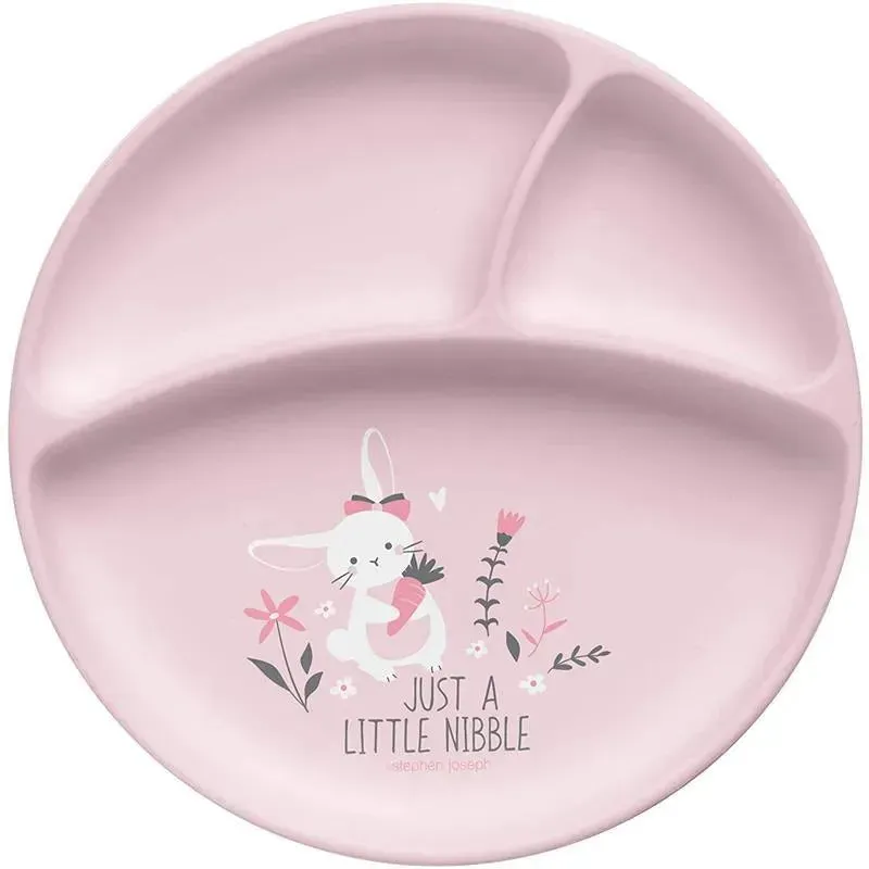 Stephen Joseph 100% Silicone Suction Plates For Babies, Bunny