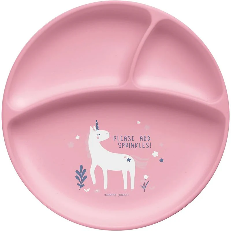 Stephen Joseph 100% Silicone Suction Plates For Babies, Unicorn