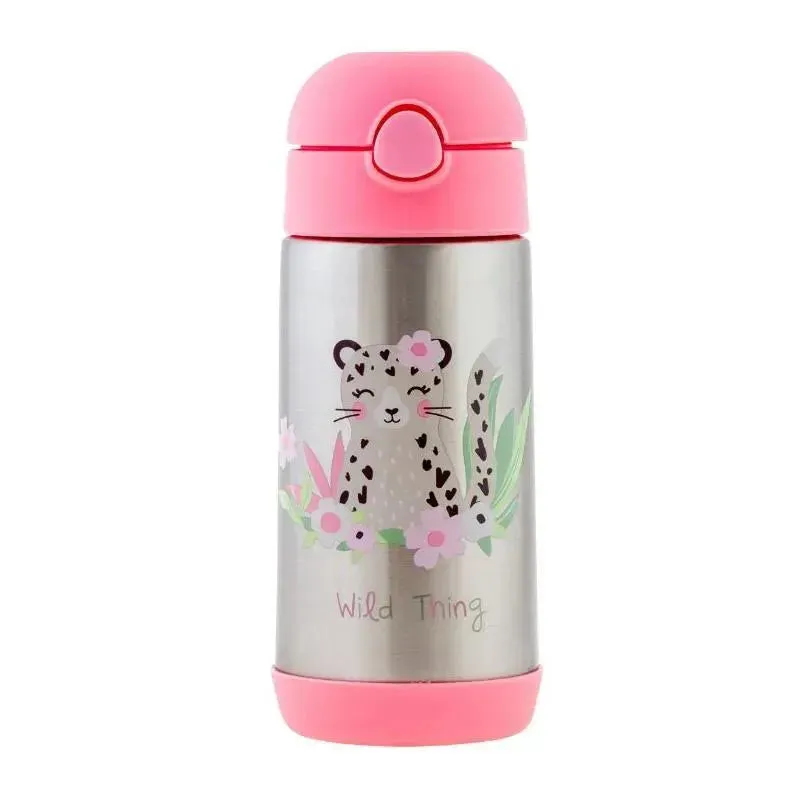 Stephen Joseph - Double Wall Stainless Steel Bottle, Leopard