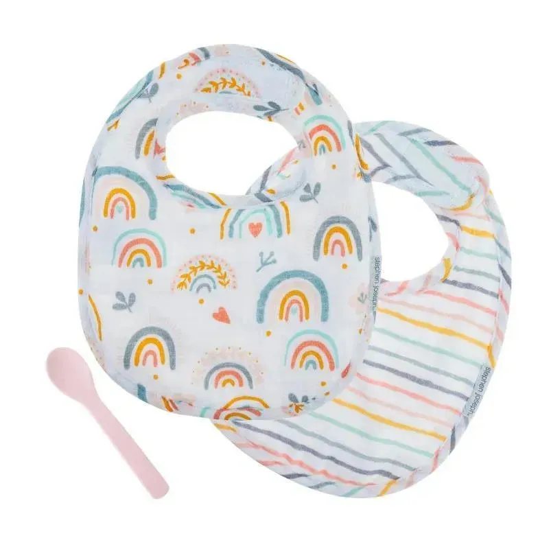 Stephen Joseph - Muslin Bib Set, Rainbow