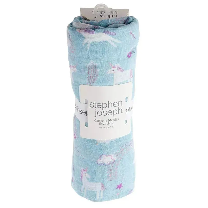 Stephen Joseph Unicorn Muslin Baby Blankets