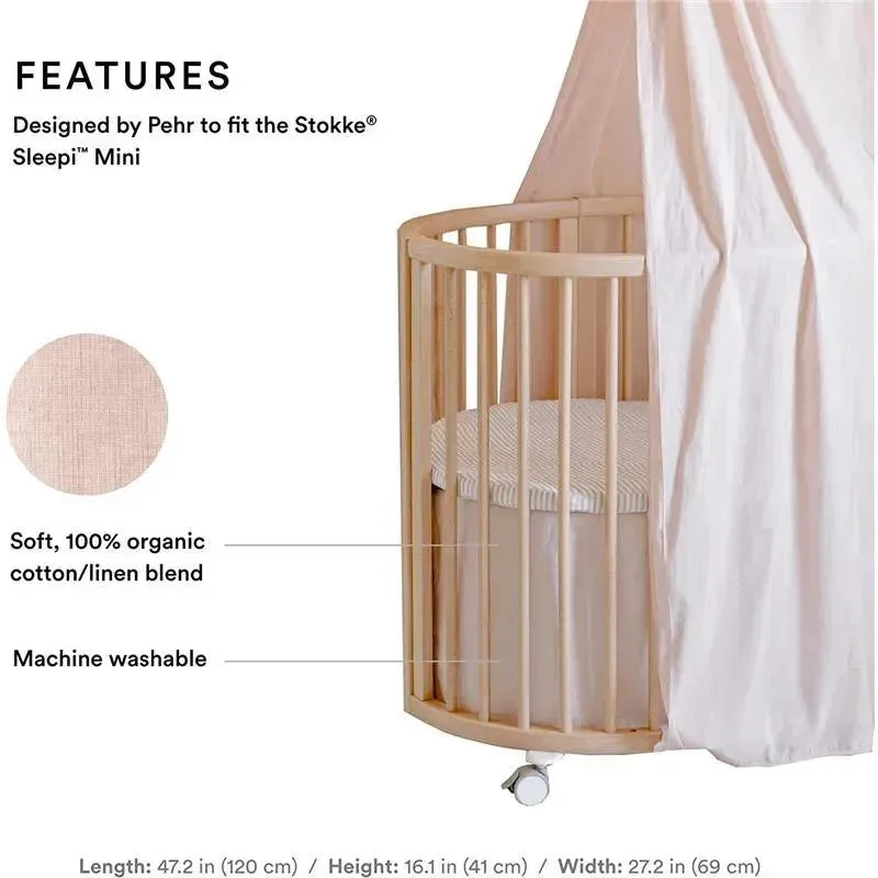 Stokke - Sleepi Mini Bed Skirt by Pehr, Blush - Image 2