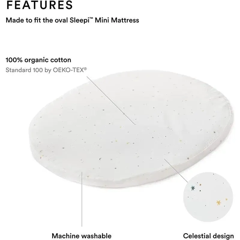 Stokke - Sleepi Mini Fitted Sheet by Pehr, Celestial - Image 2