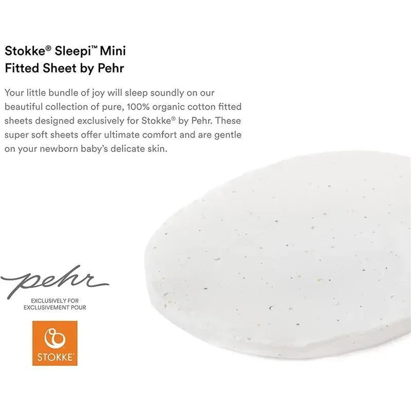 Stokke - Sleepi Mini Fitted Sheet by Pehr, Celestial - Image 3