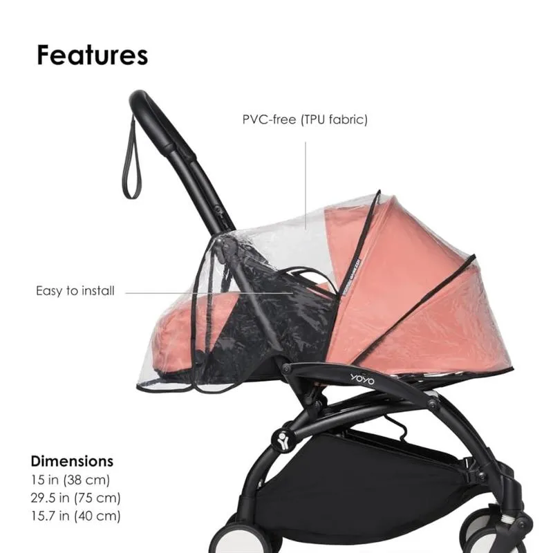 Stokke - Yoyo 0+ Newborn Pack Rain Cover, Black - Image 3