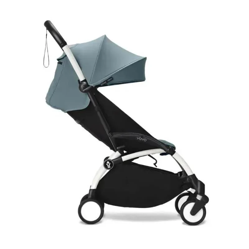 Stokke - Yoyo° Stroller Bundle, Black And White Frame | Aqua 6+ Color Pack | Aqua Newborn Pack - Image 4