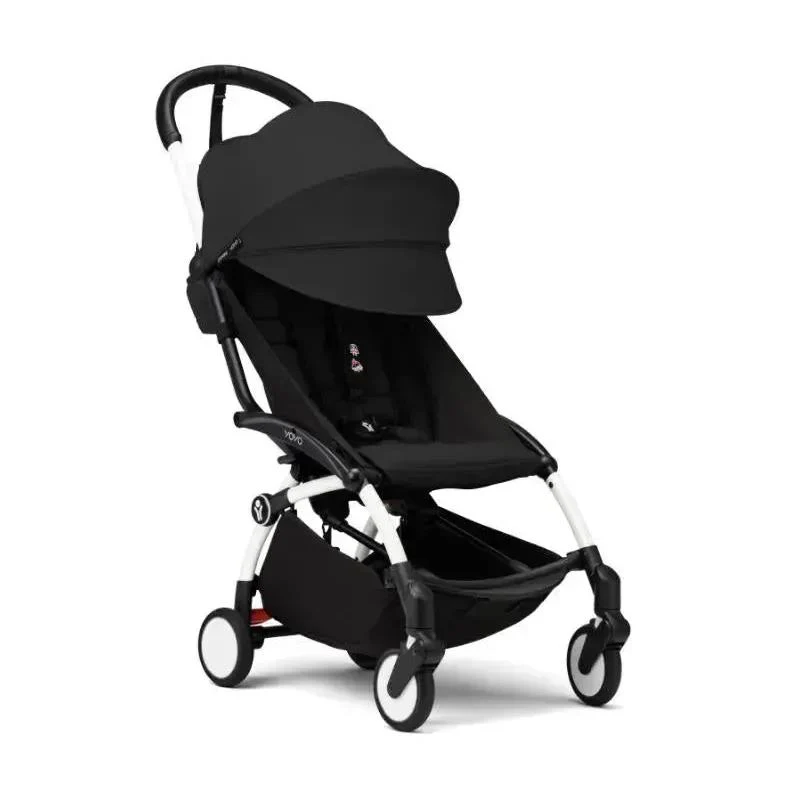 Stokke - Yoyo³ Stroller Bundle, Black And White Frame | Black 6+ Color Pack | Black Newborn Pack - Image 4