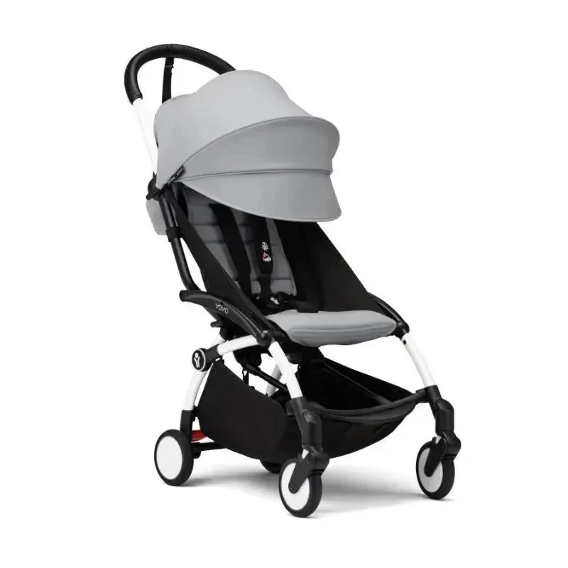 Stokke - Yoyo³ Stroller Bundle, Black And White Frame | Stone 6+ Color Pack | Stone Bassinet - Image 4
