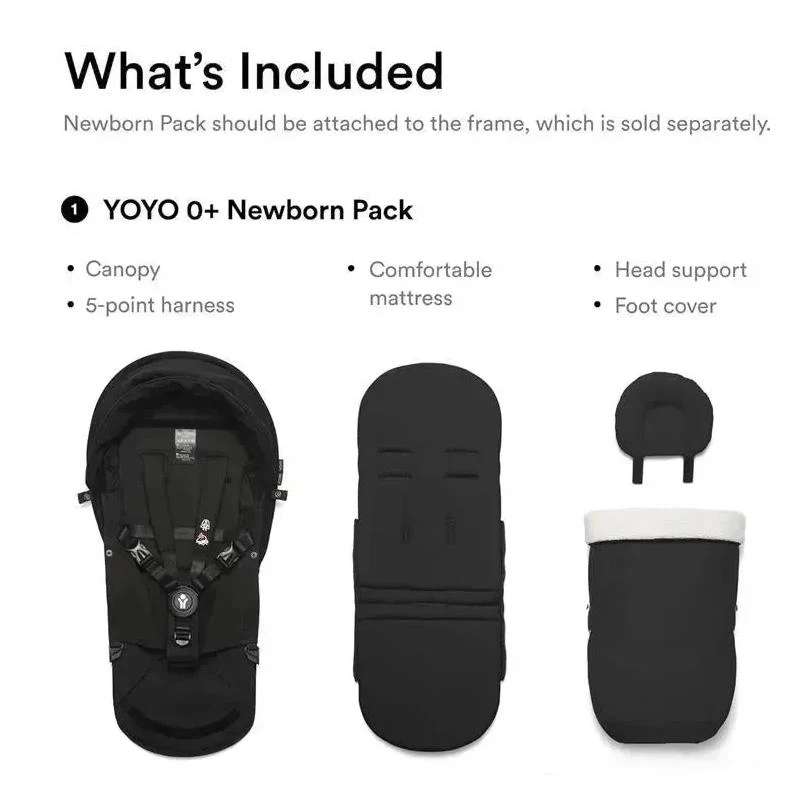 Stokke - Yoyo³ Stroller Bundle, Black Frame | Black 6+ Color Pack | Black Newborn Pack - Image 6
