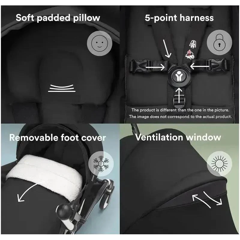 Stokke - Yoyo³ Stroller Bundle, Black Frame | Black 6+ Color Pack | Black Newborn Pack - Image 7