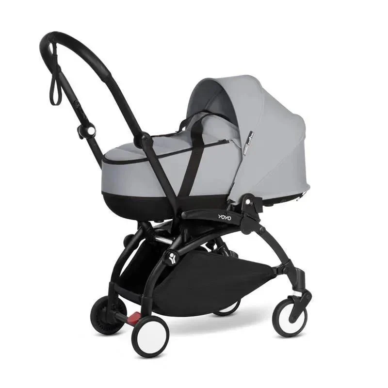 Stokke - Yoyo³ Stroller Bundle, Black Frame | Stone 6+ Color Pack | Stone Bassinet - Image 6