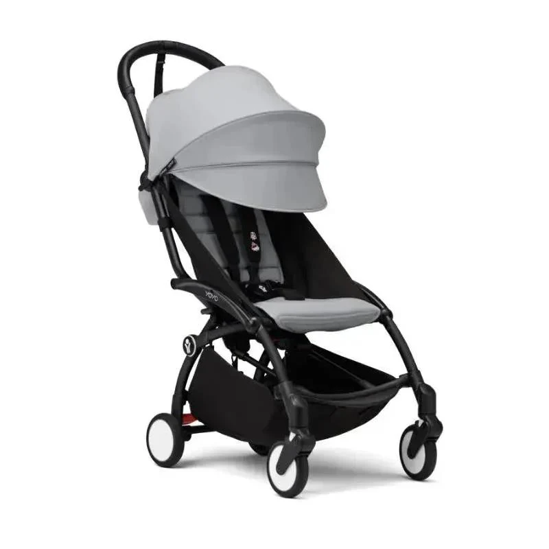 Stokke - Yoyo³ Stroller Bundle, Black Frame | Stone 6+ Color Pack | Stone Bassinet - Image 9