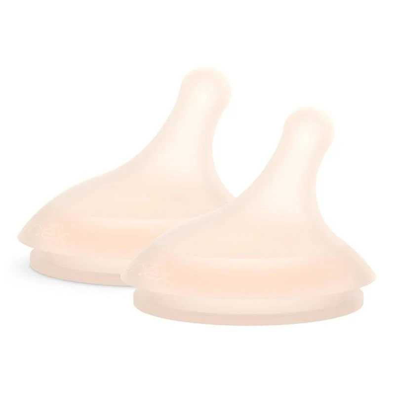 Suavinex 2Pk Zero.Zero™ Medium Flow Asymmetrical Nipple, Fair, 3M+
