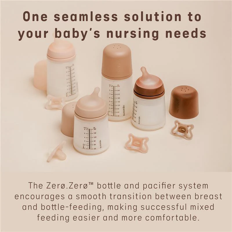 Suavinex Zero Zero Newborn Starter Set Small Anti Colic Baby Bottle + Pacifier, Adaptable Flow, Medium - Image 3