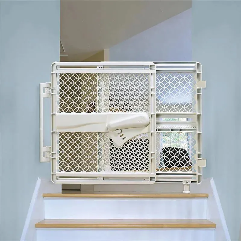 Summer Indoor & Outdoor Multi Function Walk-Thru Baby Gate - Beige - Image 2