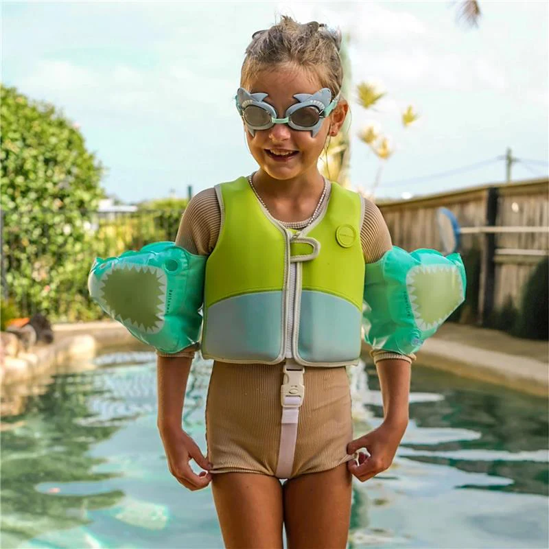 Sunnylife - Salty The Shark Mini Swim Goggles Aqua - Image 2