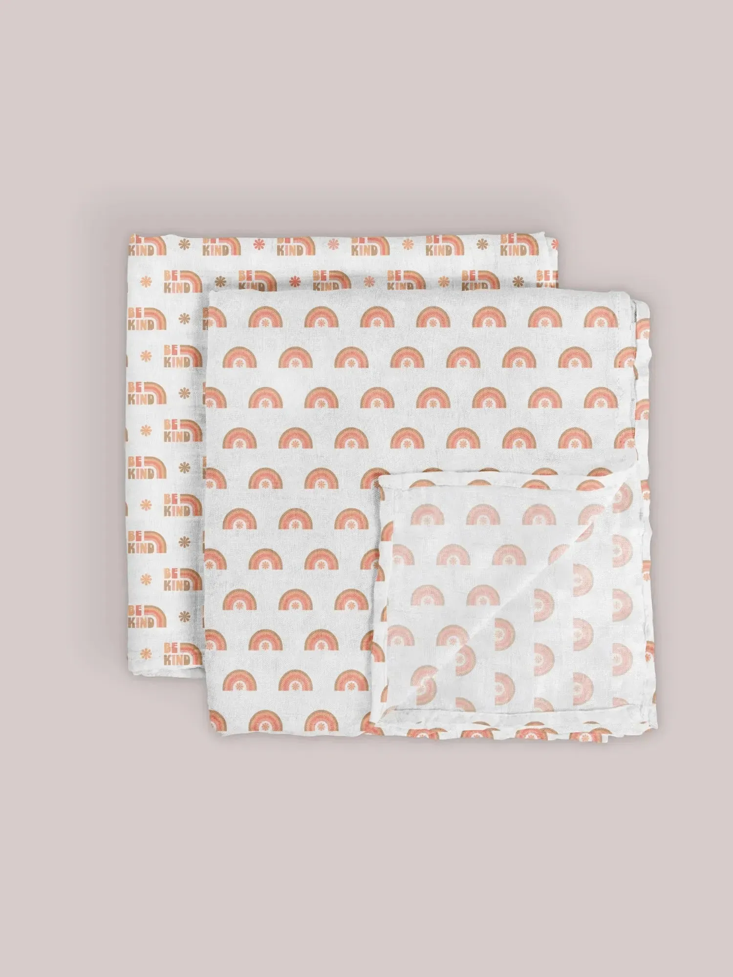 Swaddle Blanket Set - Be Kind Rainbows - Image 2