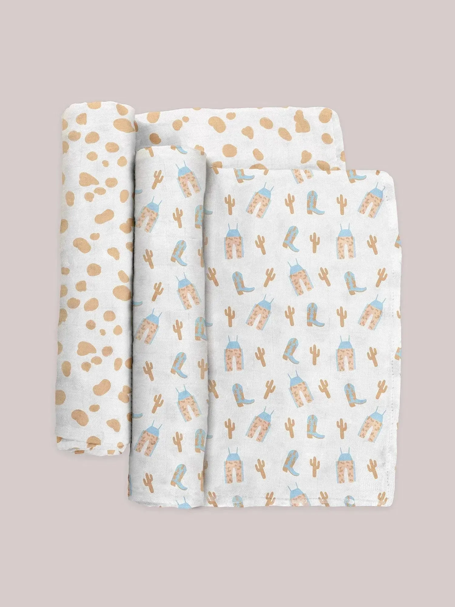 Swaddle Blanket Set - Howdy Partner Blue - Image 3